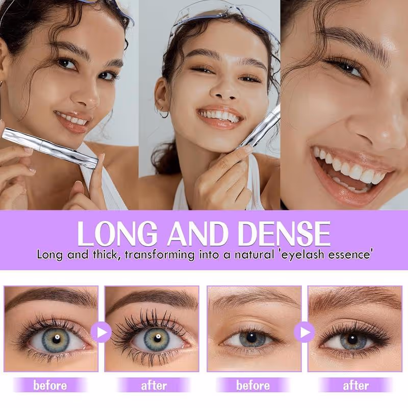 Eyelash Primer,Tubular Eyelash Primer,WaterproofLong Curling Mascara,Natural And Non-Smudged,Threaded Long-Lasting CurlingMascara